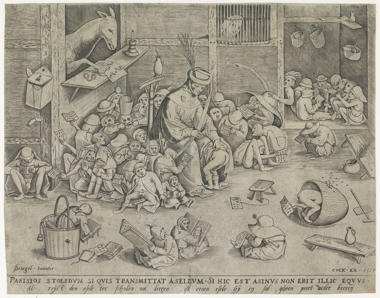 Der Esel in der Schule von Pieter van der Heyden