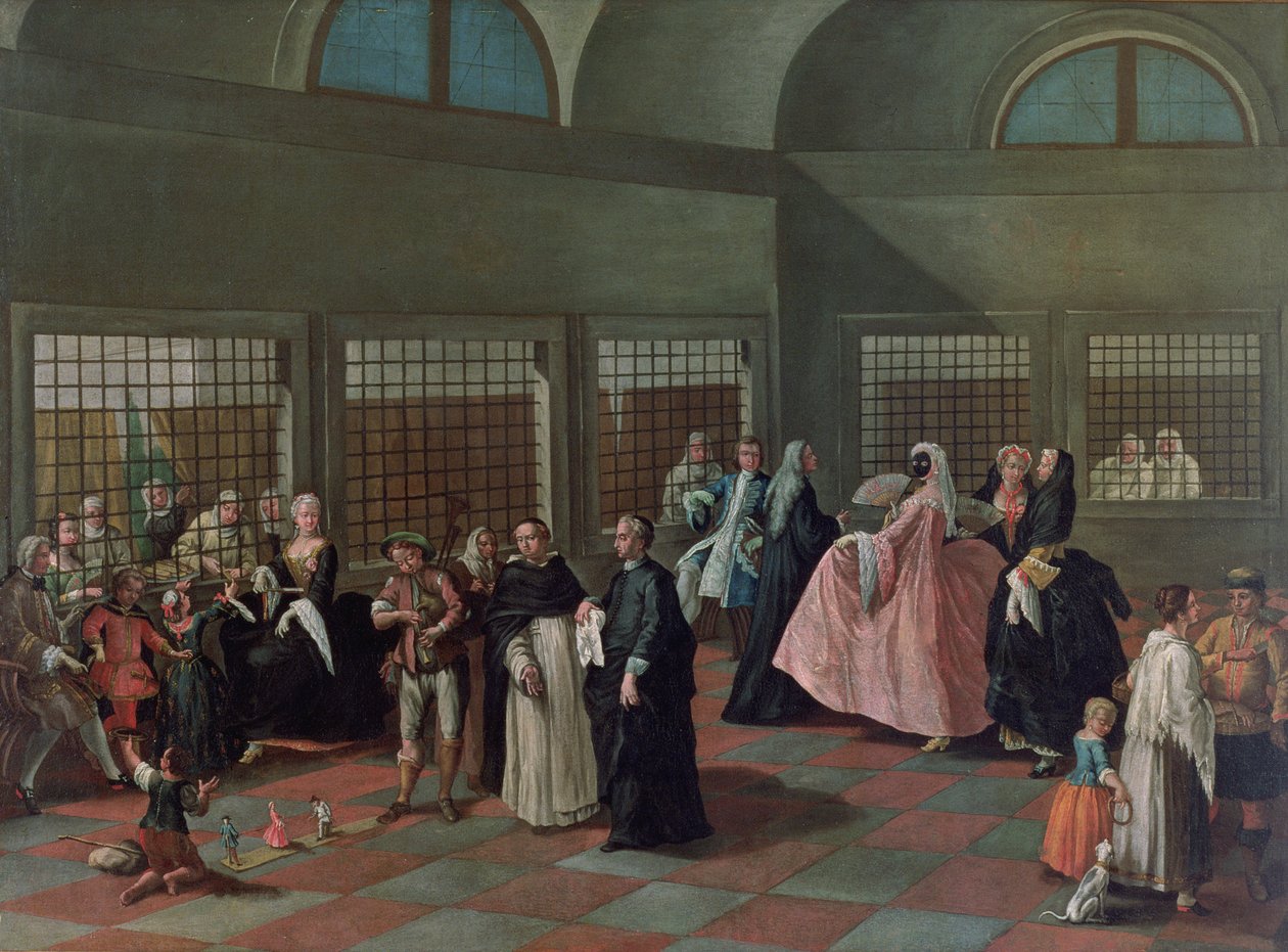 Der Besuchssalon im Kloster von Pietro Longhi