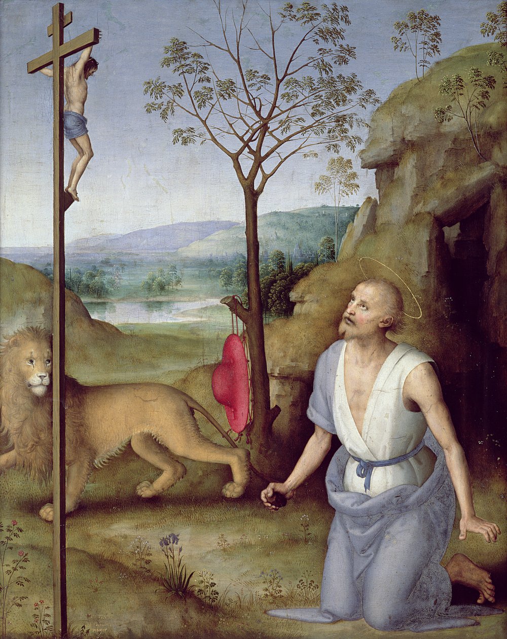 St. Hieronymus in der Wüste, ca. 1499-1502 von Pietro Perugino