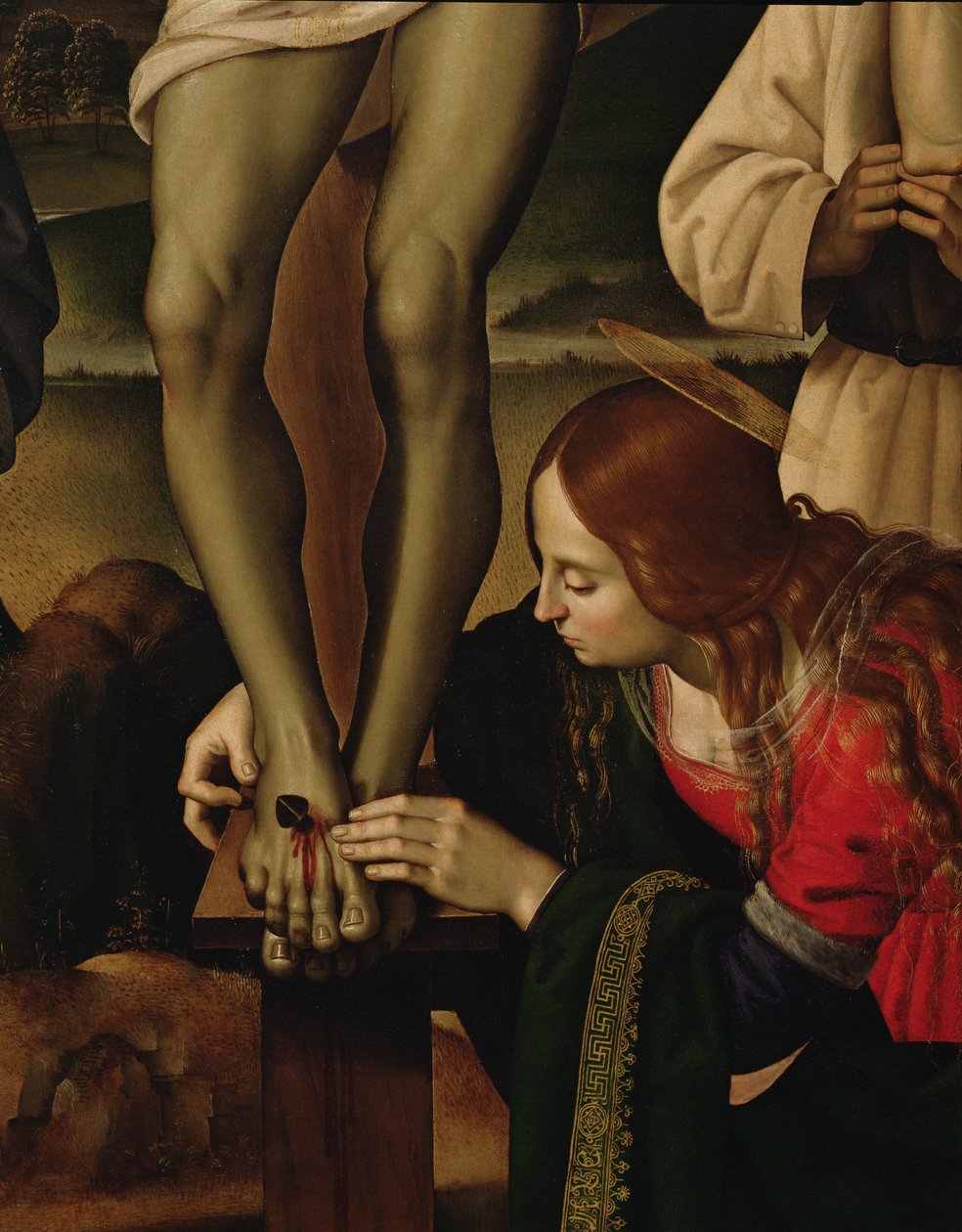 Die Kreuzigung mit Heiligen (Detail) von Pietro Perugino