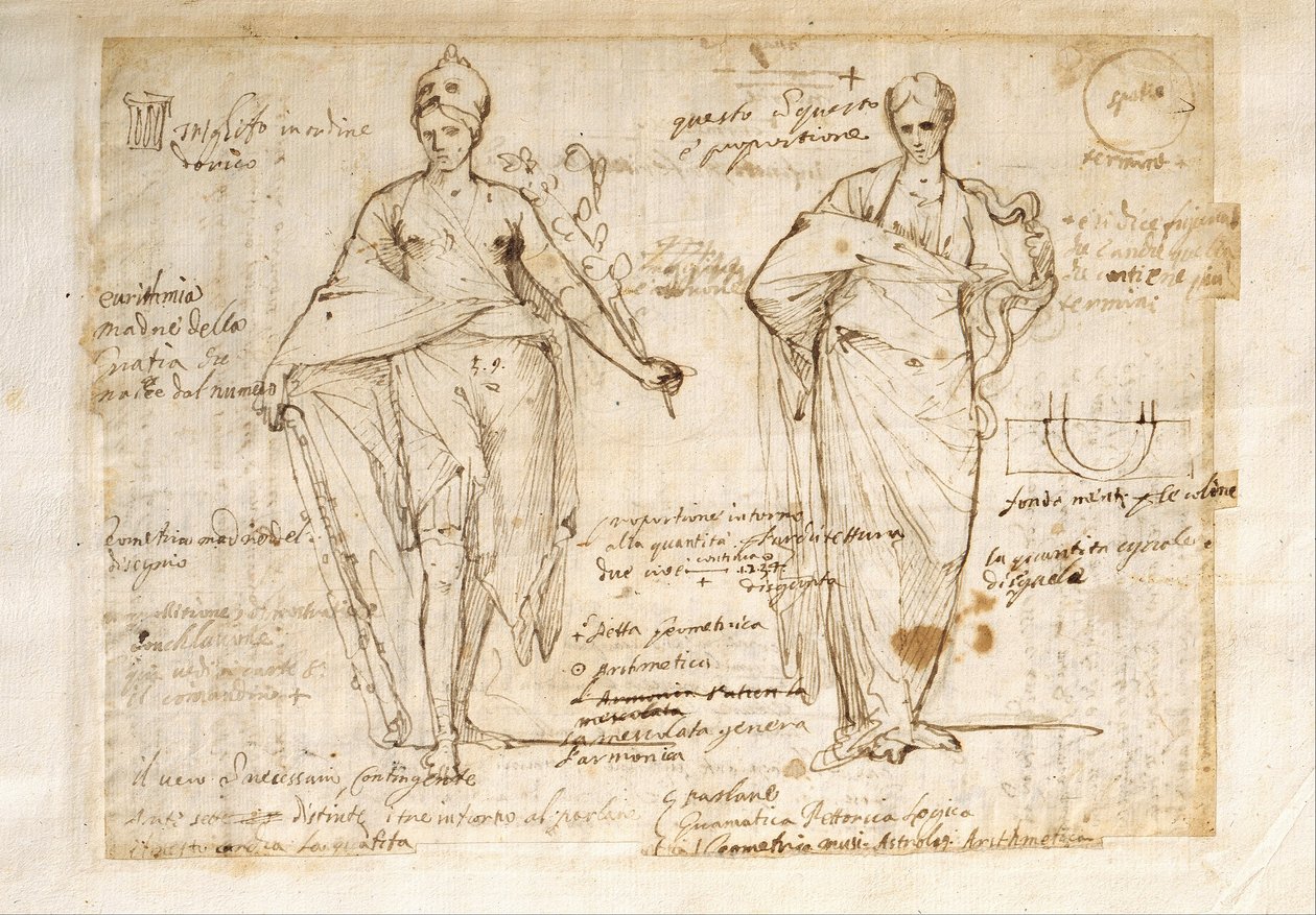 Die allegorischen Figuren der Vernunft und Weisheit von Pietro Testa