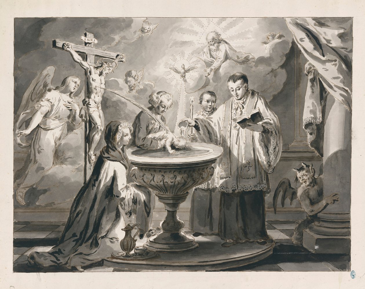 Taufe aus Die sieben Sakramente von Pietro Antonio Novelli