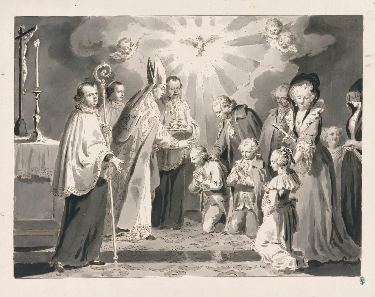 Firmung aus Die sieben Sakramente von Pietro Antonio Novelli