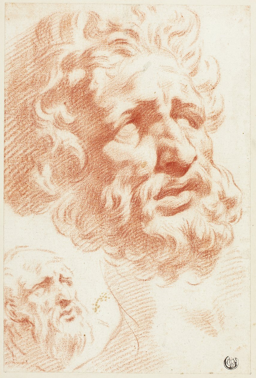 Zwei bärtige Köpfe von Pietro Dandini