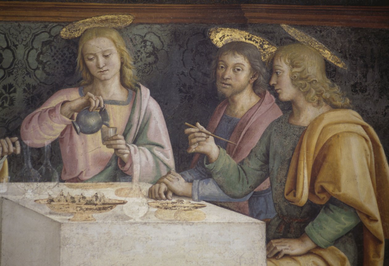 Das letzte Abendmahl (Detail) von Pietro Perugino