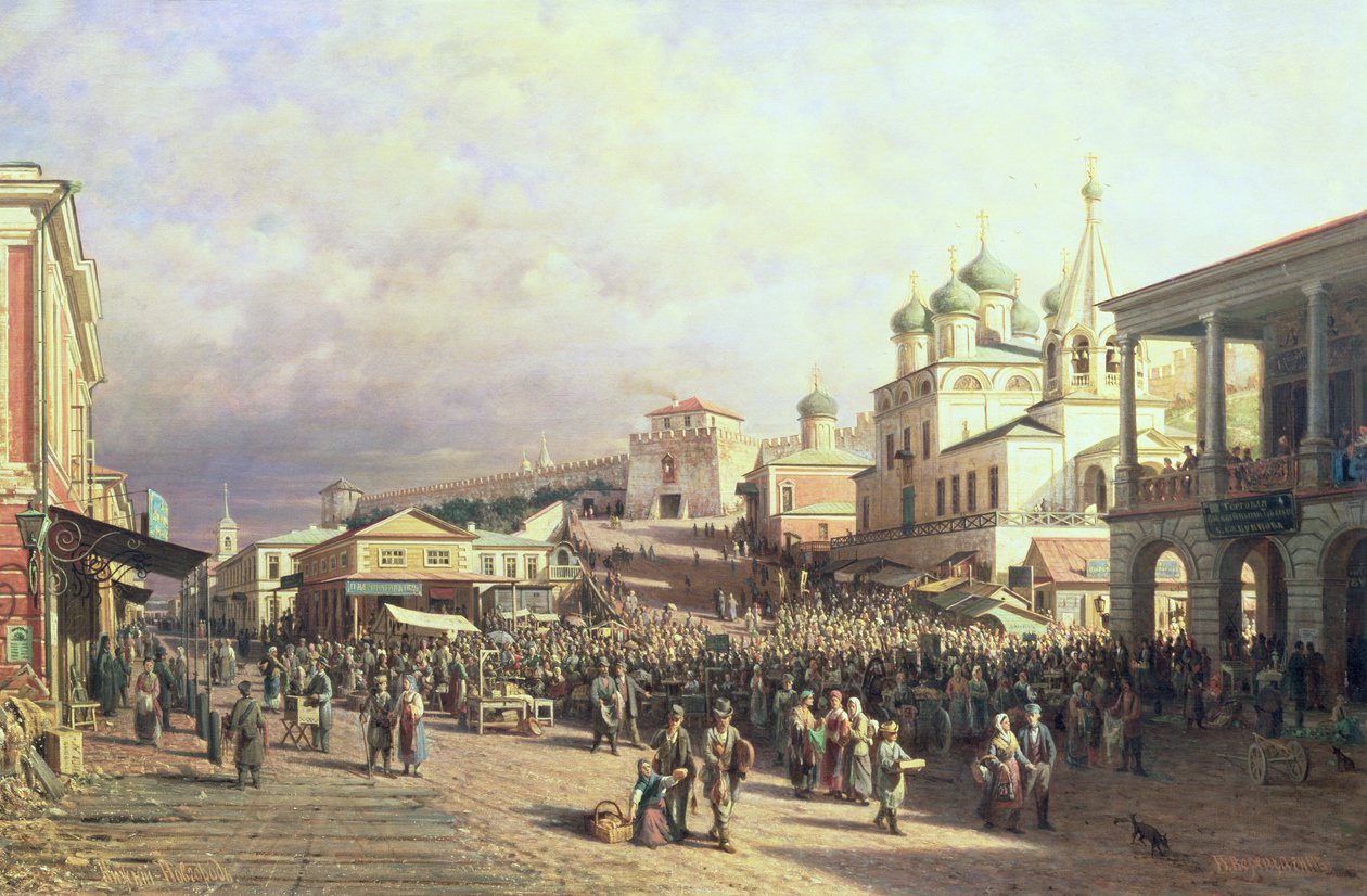 Markt in Nishny, Nowgorod, 1872 von Piotr Petrovitch Weretshchagin