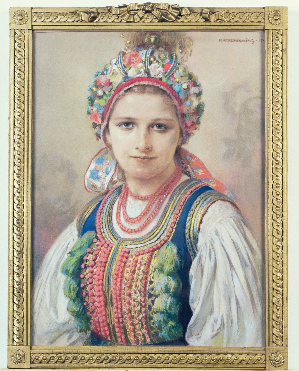 Krakauer Braut, 1917 (Pastell auf Karton) von Piotr Stachiewicz