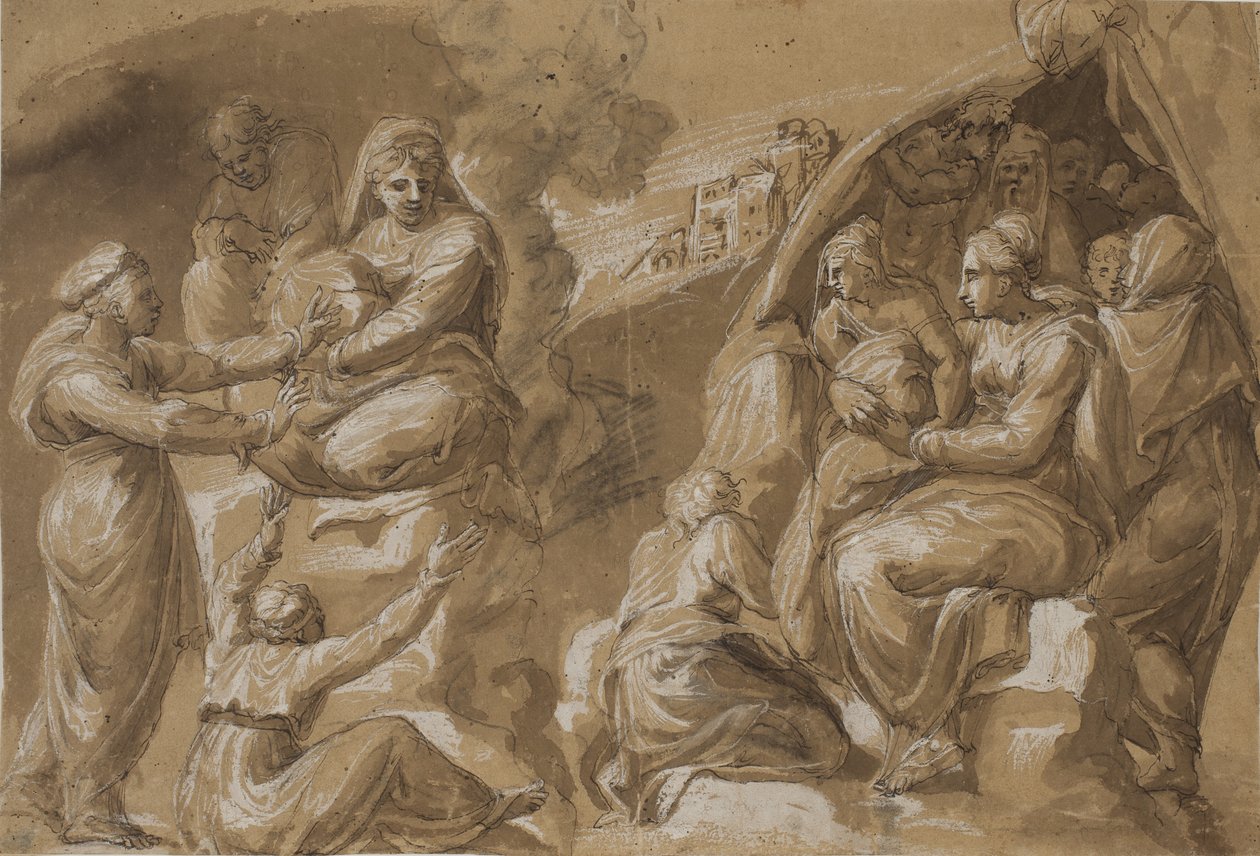 Zwei Gruppen von Frauen und Männern von Pirro Ligorio