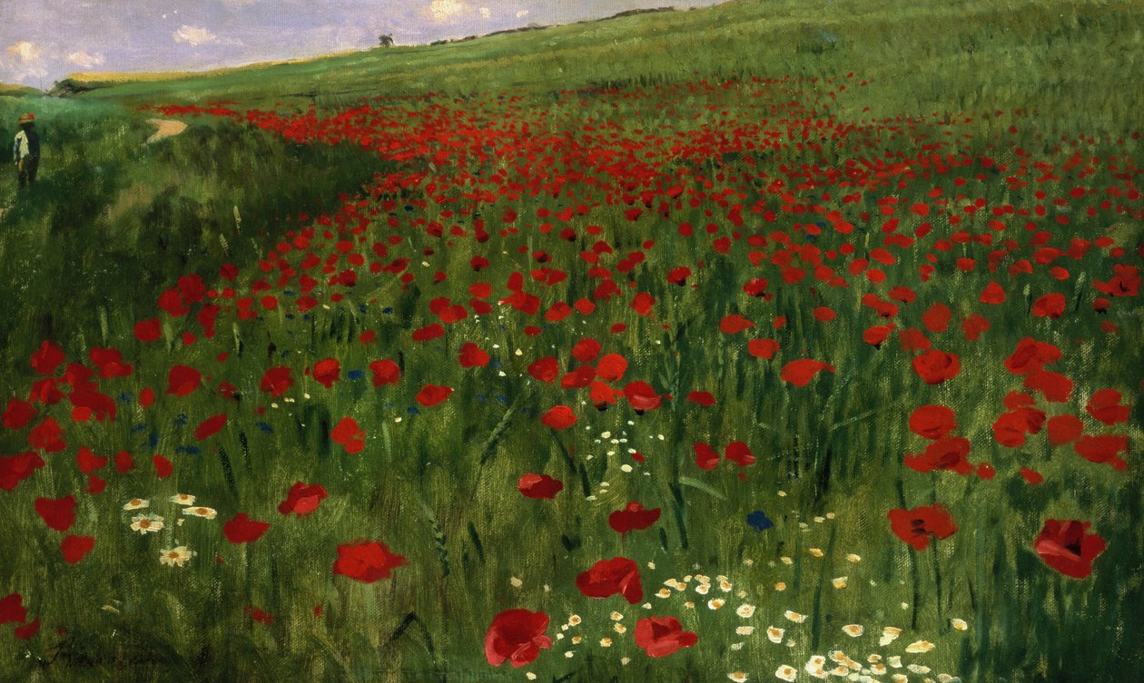 Das Mohnfeld, 1896 von Pál Szinyei Merse