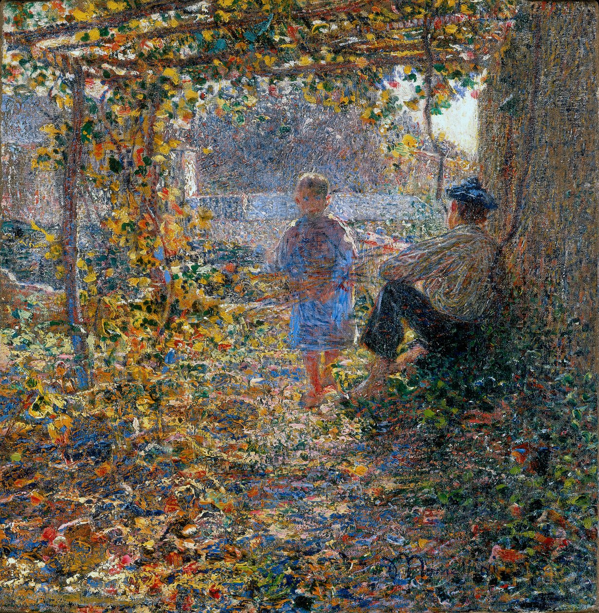 Märzabend (Unter der Pergola) von Plinio Nomellini