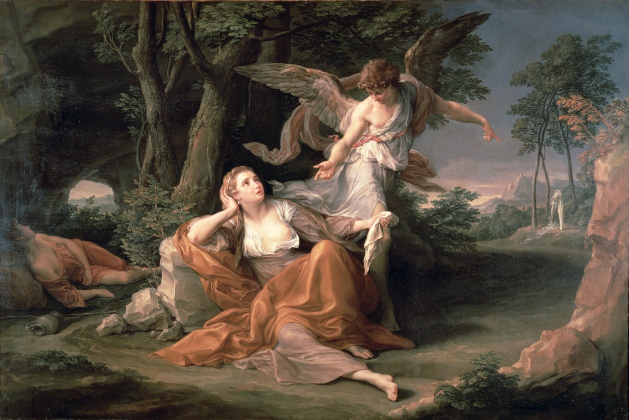 Hagar in der Wüste von Pompeo Girolamo Batoni