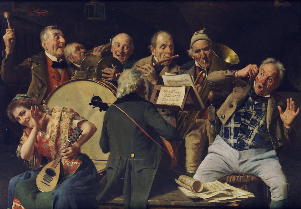 Eine Orchesterprobe, ca. 1920 von Pompeo Massani