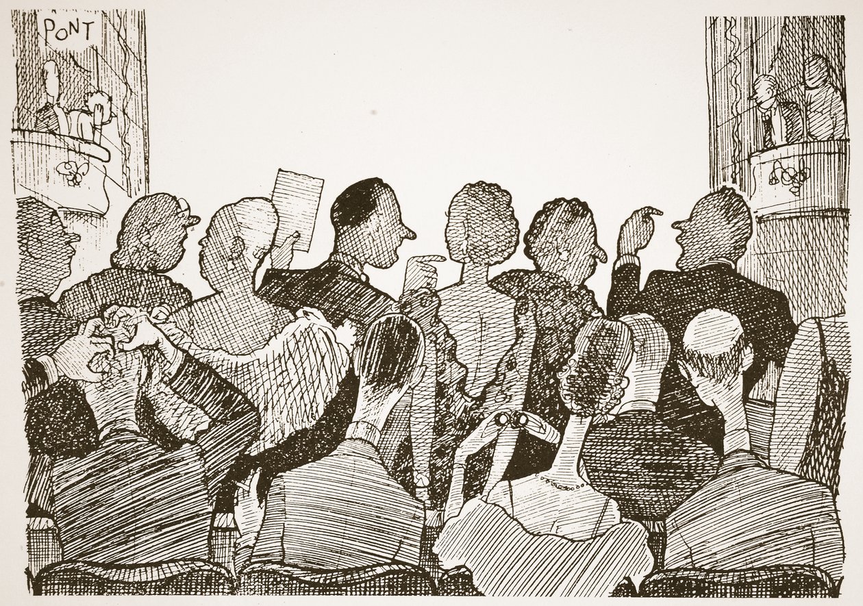 Liebe, zu spät zu Theateraufführungen zu kommen, Illustration aus 