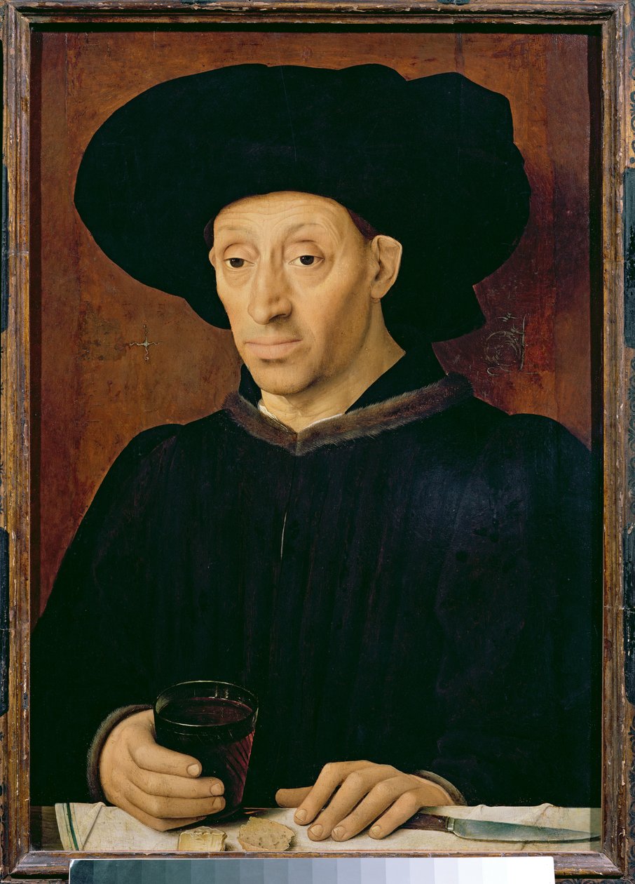 Mann mit einem Glas Wein von Portuguese School