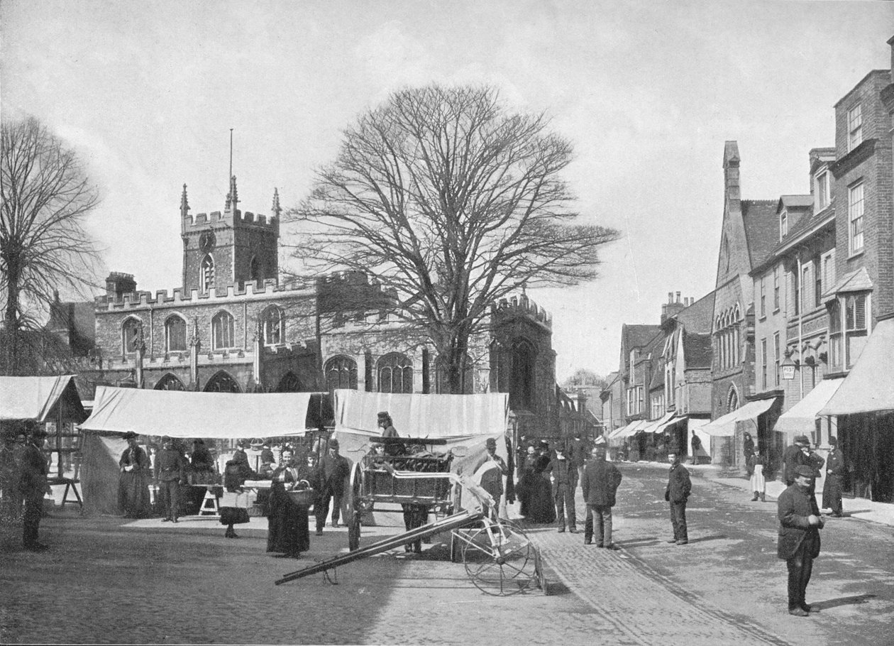 Marktplatz, Huntingdon, ca. 1896 von Poulton and Co