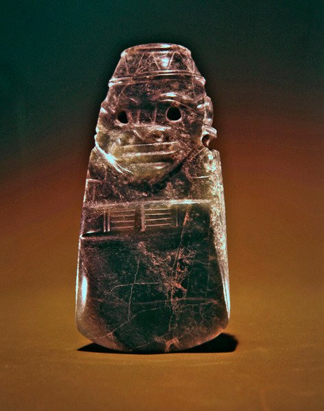 Axtgott mit affenähnlichem Gesicht, aus Guacimo, Linea Vieja Gebiet von Pre Columbian Pre Columbian