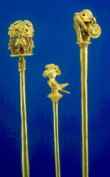 Frühe Calima-Kalklöffel (gegossenes Gold) von Pre Columbian Pre Columbian