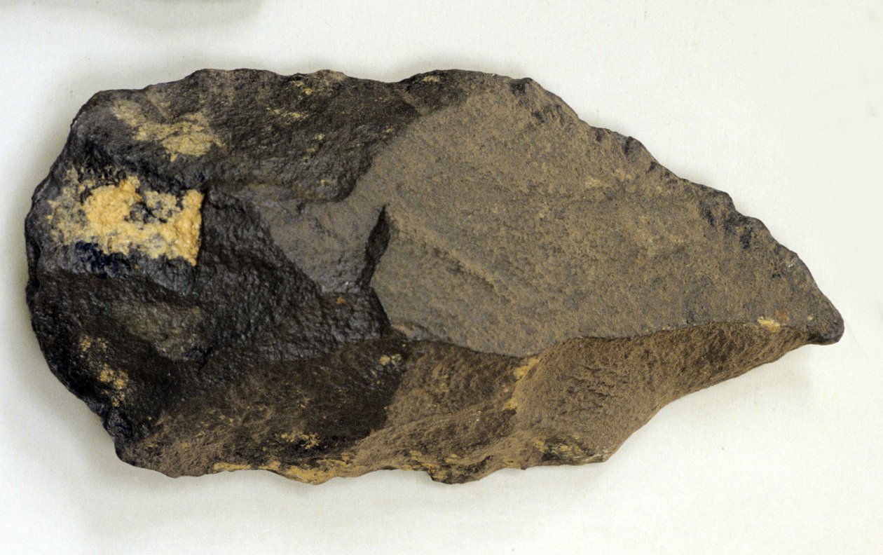 Acheuléen-Handaxt, ca. 200.000 v. Chr. (Feuerstein) von Prehistoric