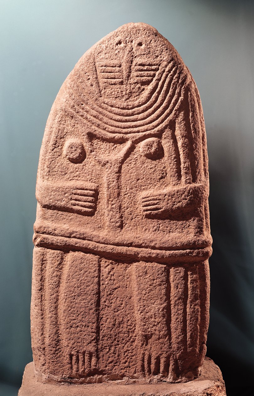 Menhir-Statue Nr. 4, aus Saint-Sernins-sur-Rance, 6000-3500 v. Chr. (Sandstein) von Prehistoric