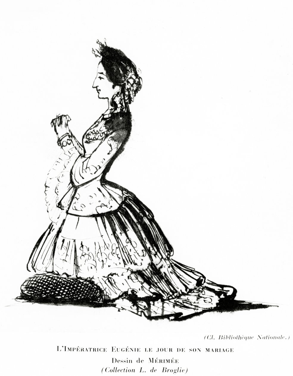 Porträt von Kaiserin Eugénie am Tag ihrer Hochzeit, 30. Januar 1853 von Prosper Merimee