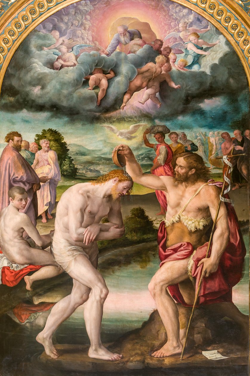 Die Taufe Christi durch Johannes von Prospero Fontana