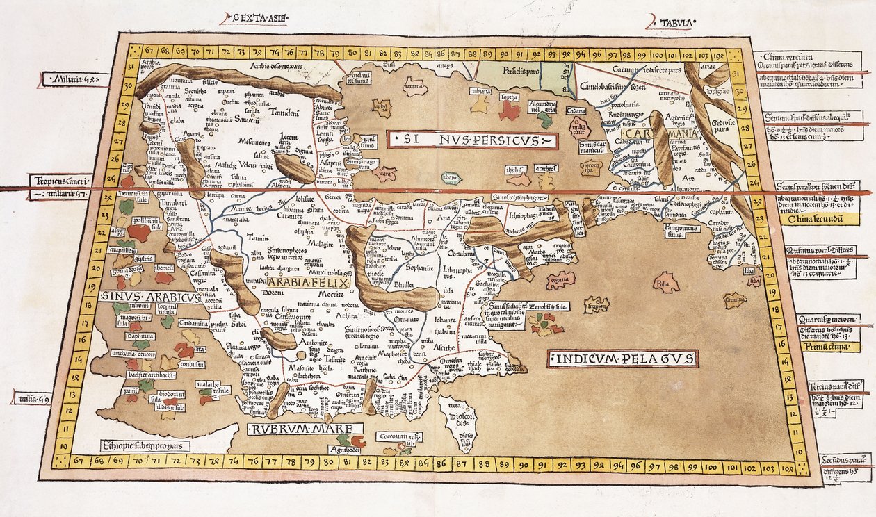 Sexta Asie Tabula, 1541 von Ptolemy