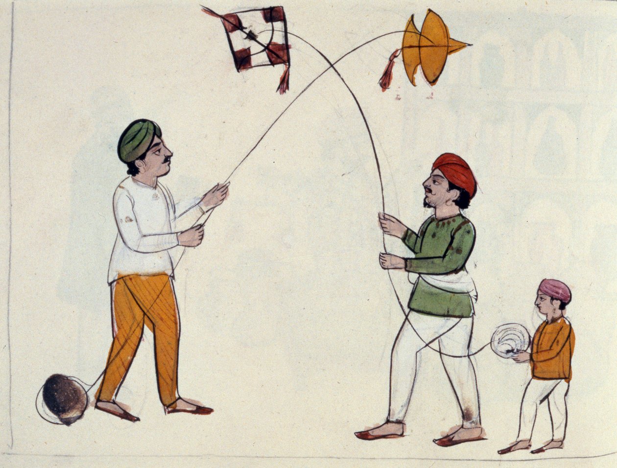 Drachensteigen, ca. 1890 von Punjabi School
