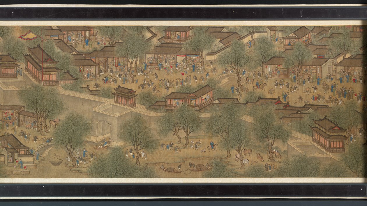 Frühlingsfest am Fluss von Qing Dynasty Chinese School