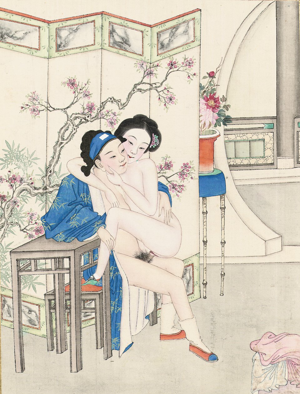 Erotisches Gemälde, späte Qing-Dynastie von Qing Dynasty Chinese School
