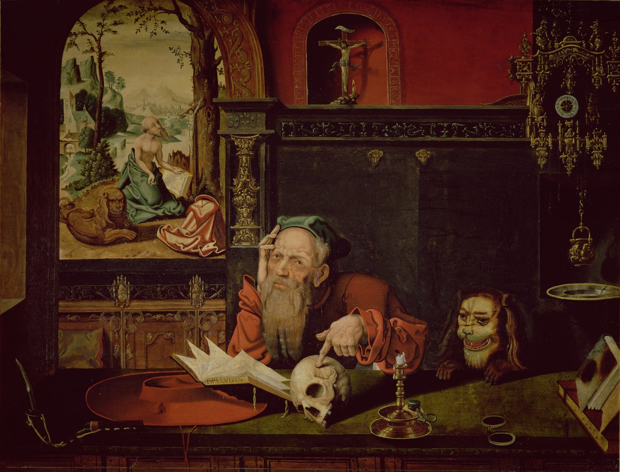 Die Meditation des Hl. Hieronymus von Quentin Massys or Metsys
