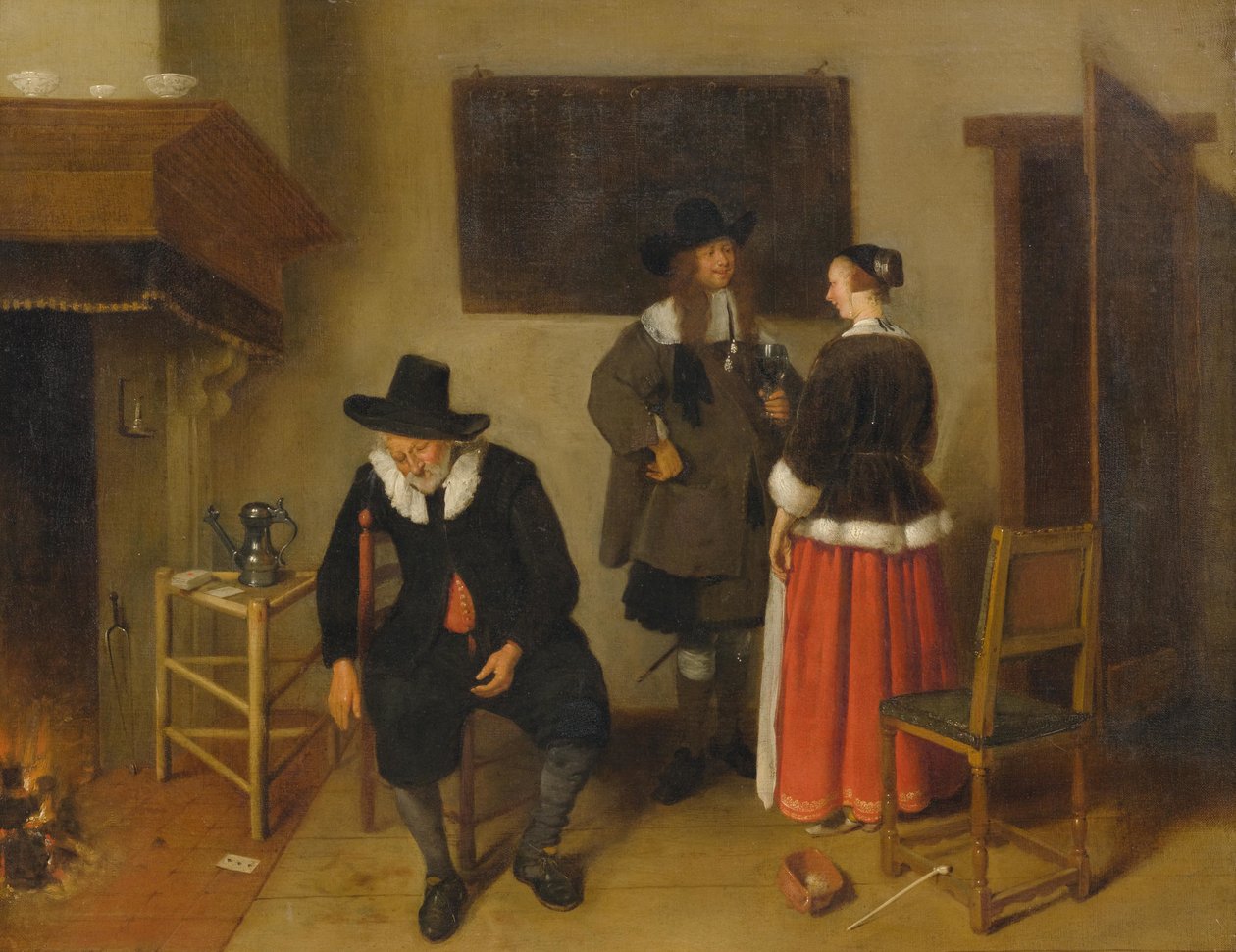Interieur eines Gasthauses mit Figuren von Quirijn van Brekelenkam