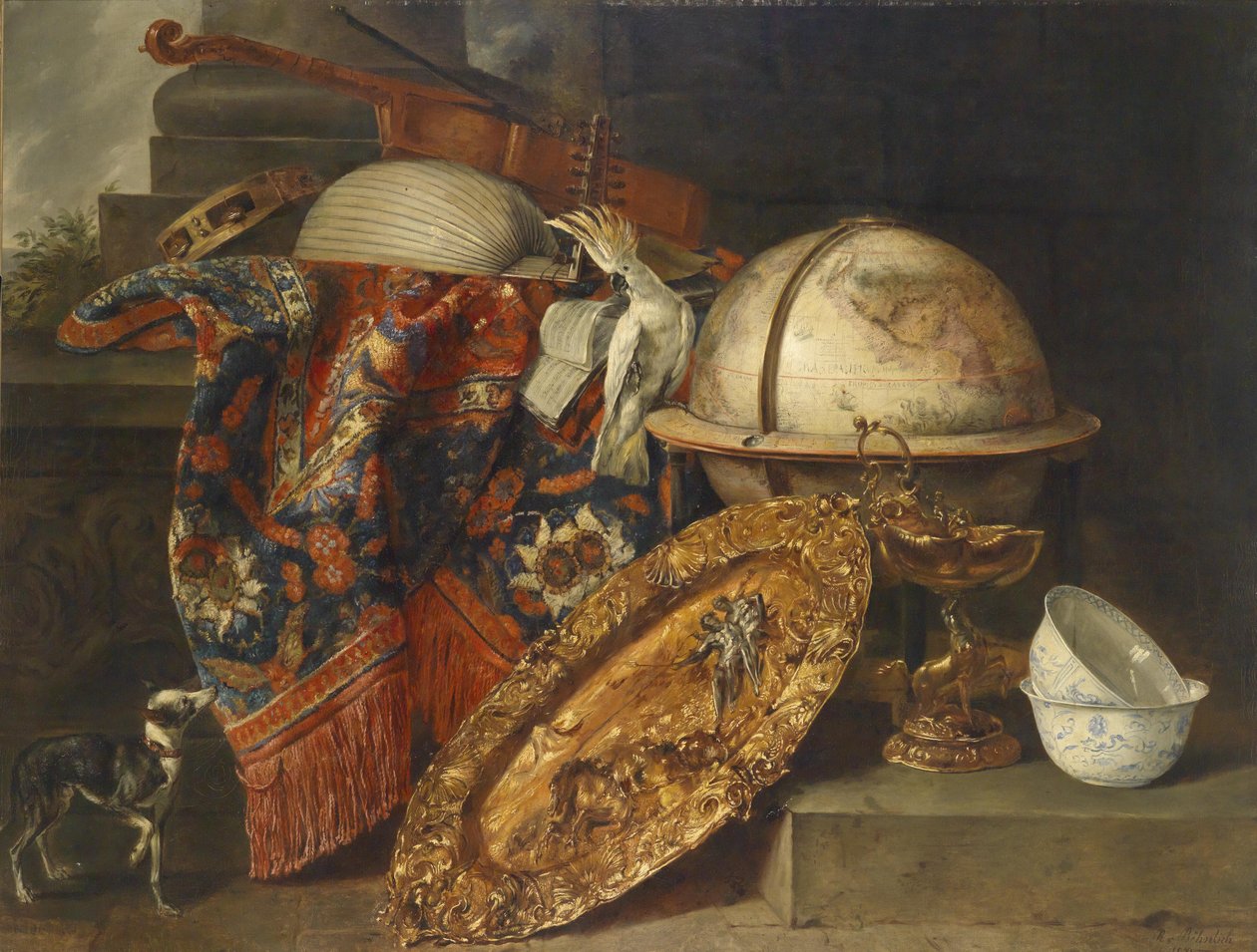 Stillleben mit Globus von R. v. Böhnlich