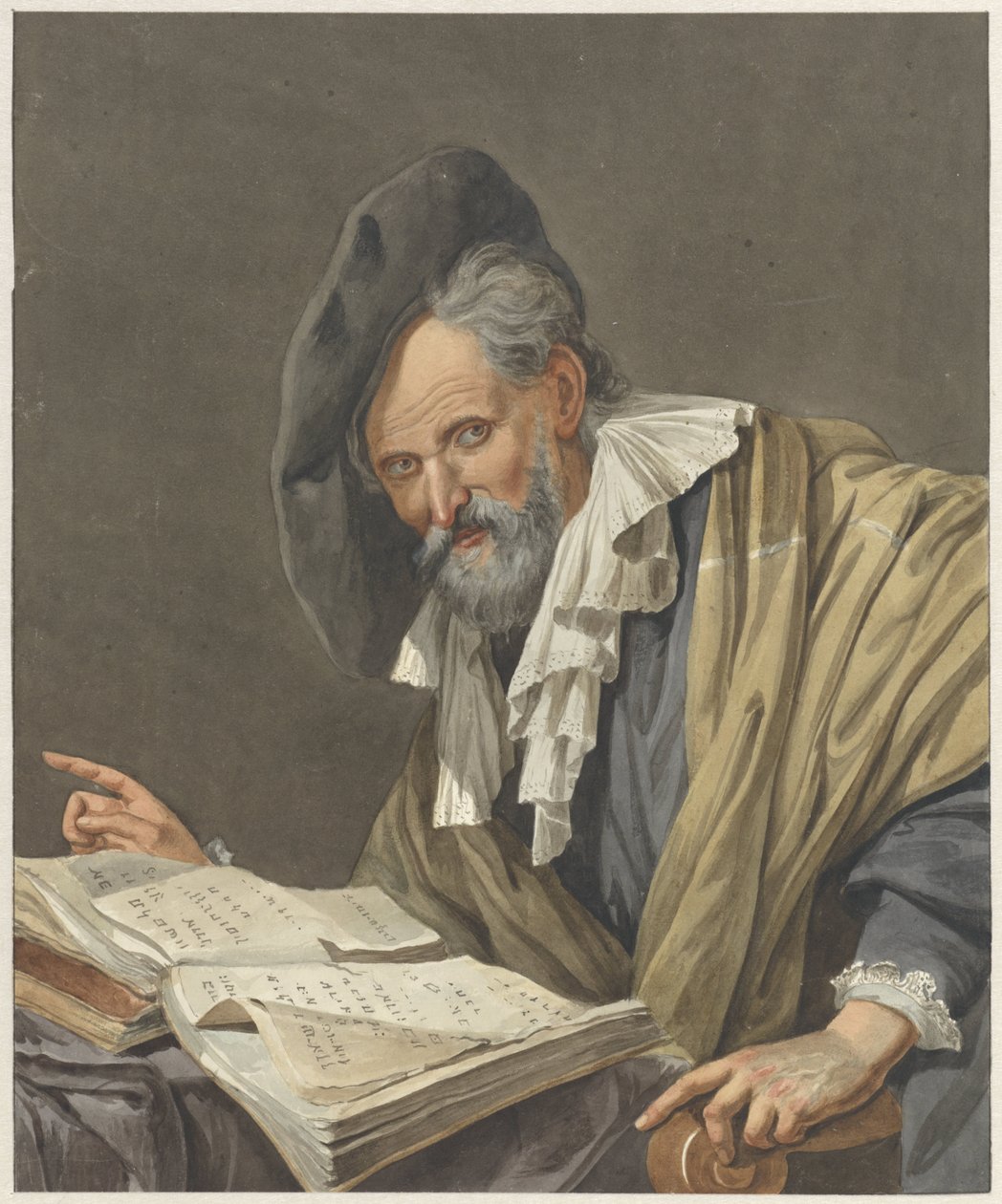 Mann mit Barett und einem Buch von R.M. Pruysenaar