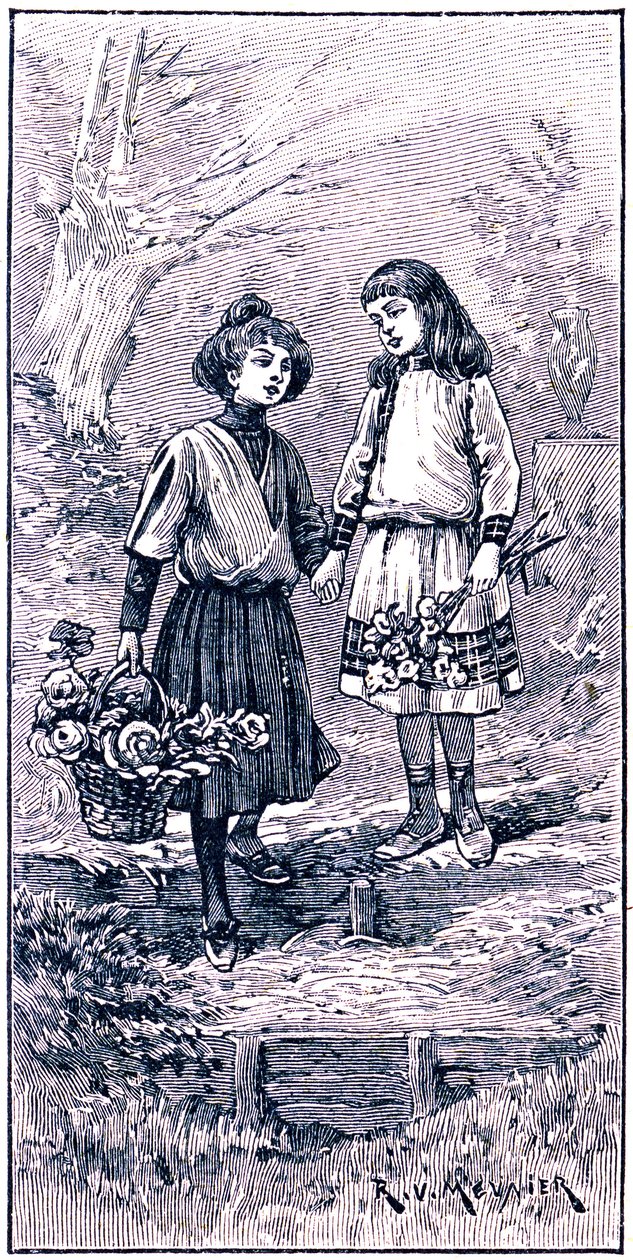 Zwei Freunde, die sich an den Händen halten von R.V. Meunier