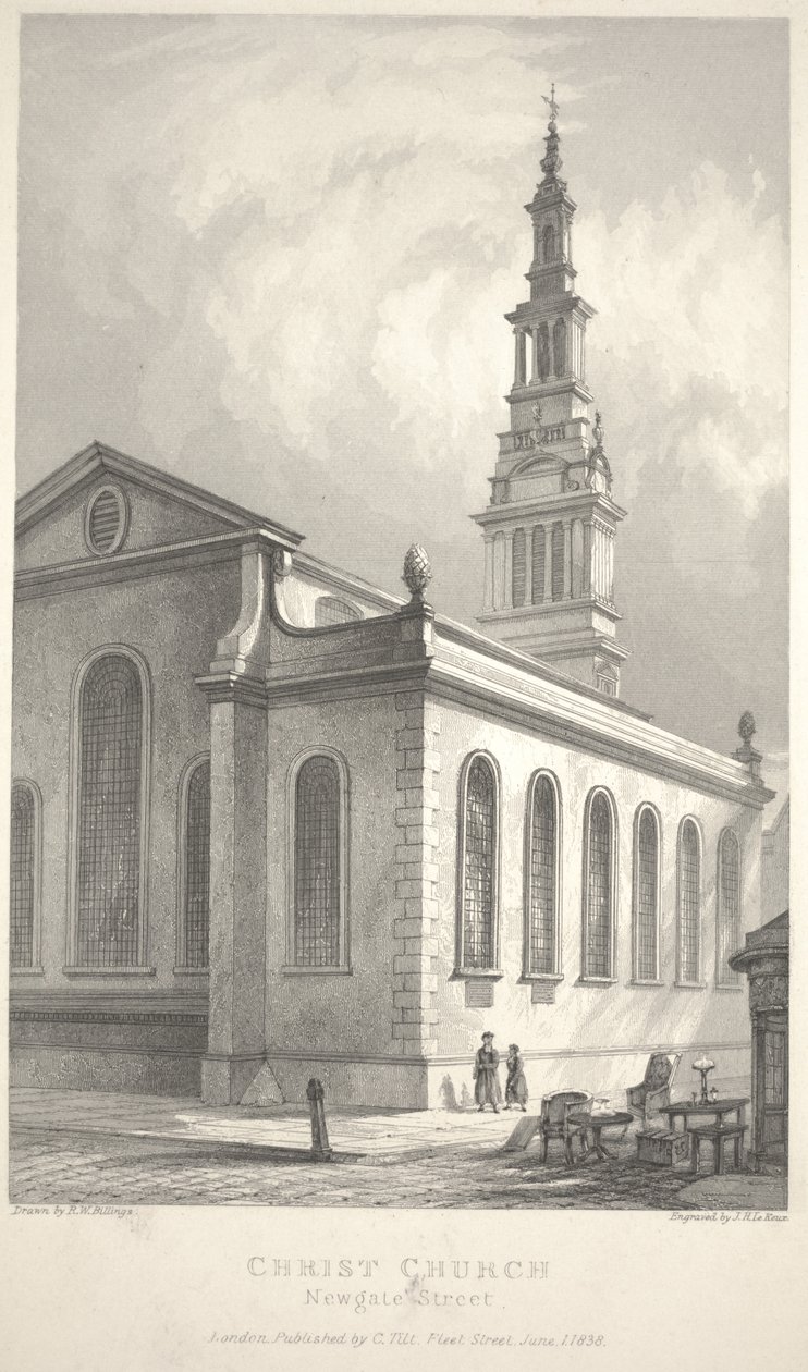 Christ Church, Newgate Street von R. W. Billings