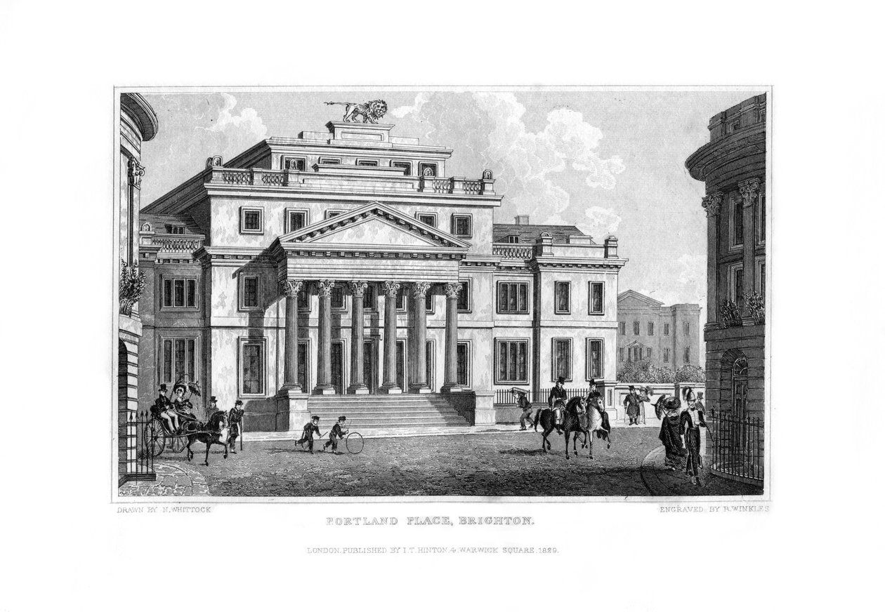 Portland Place, Brighton, East Sussex, 1829 von R. Winkles