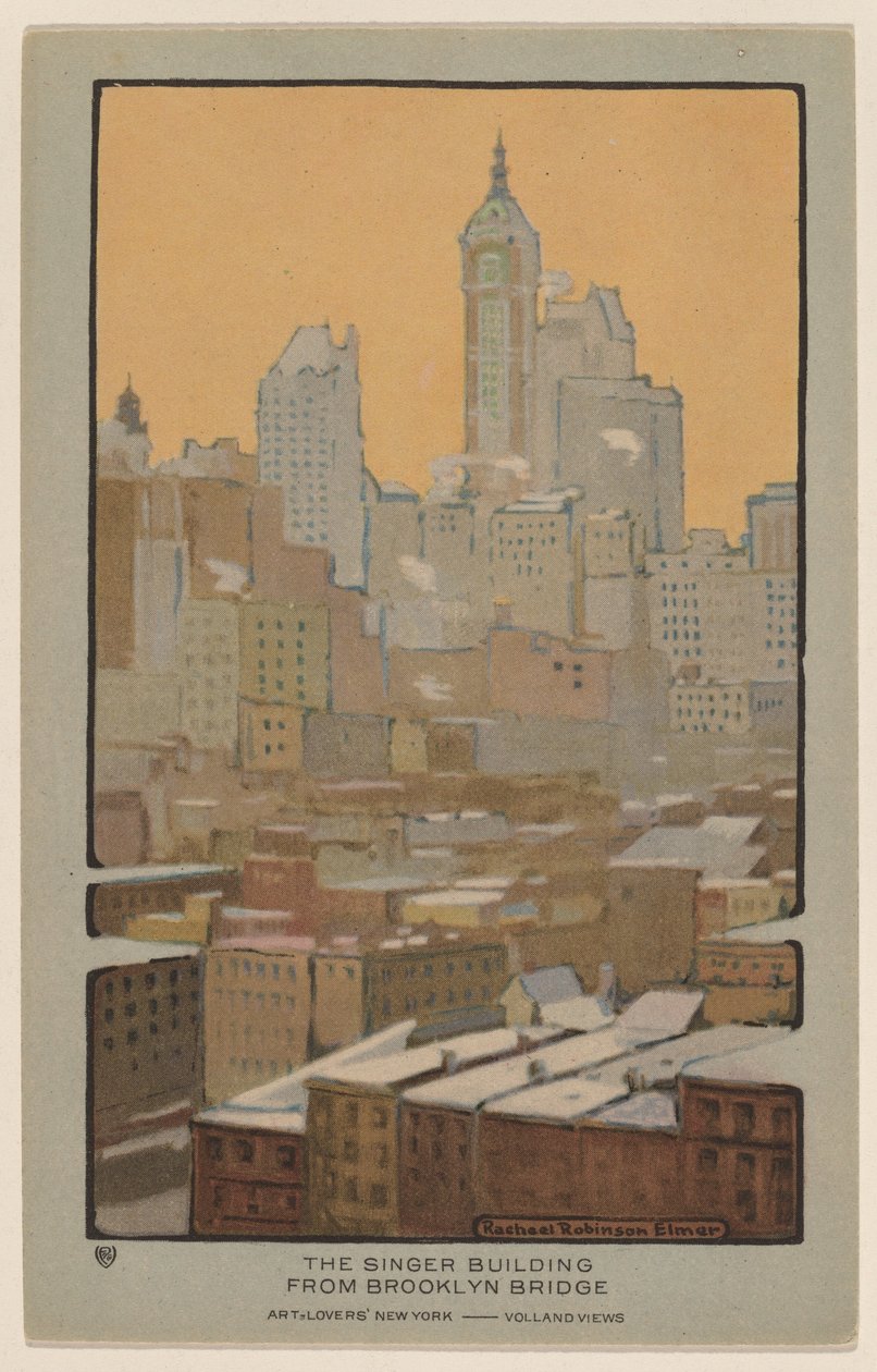 Das Singer Building von der Brooklyn Bridge von Rachael Robinson Elmer