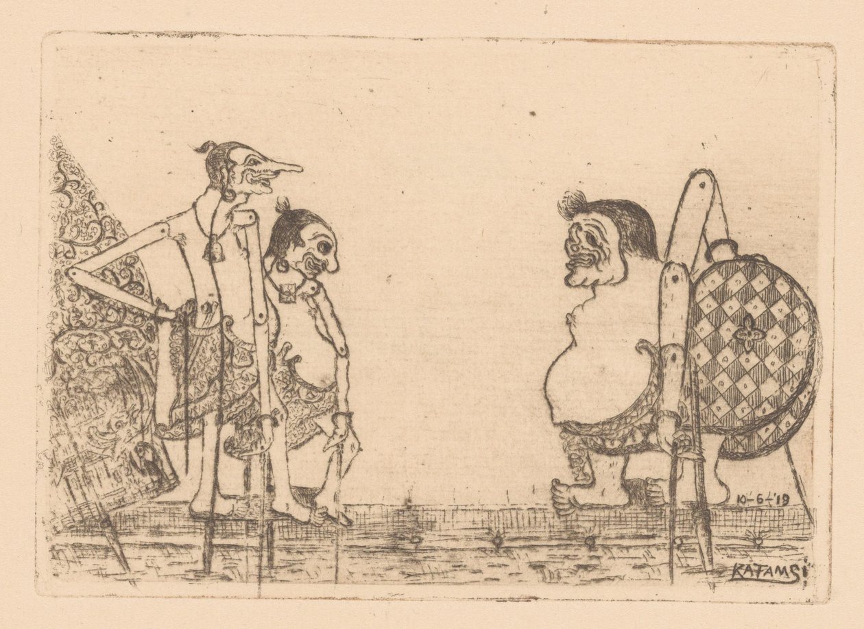 Wayang-Puppen von Raden Katamsi (signed by artist)