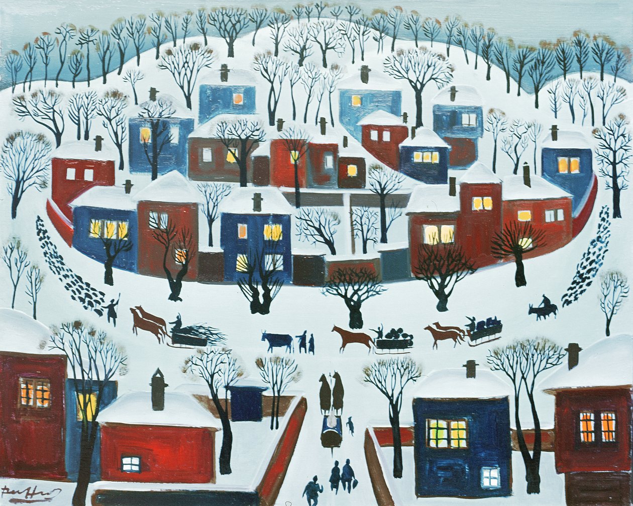 Winterdorf, 1969 von Radi Nedelchev