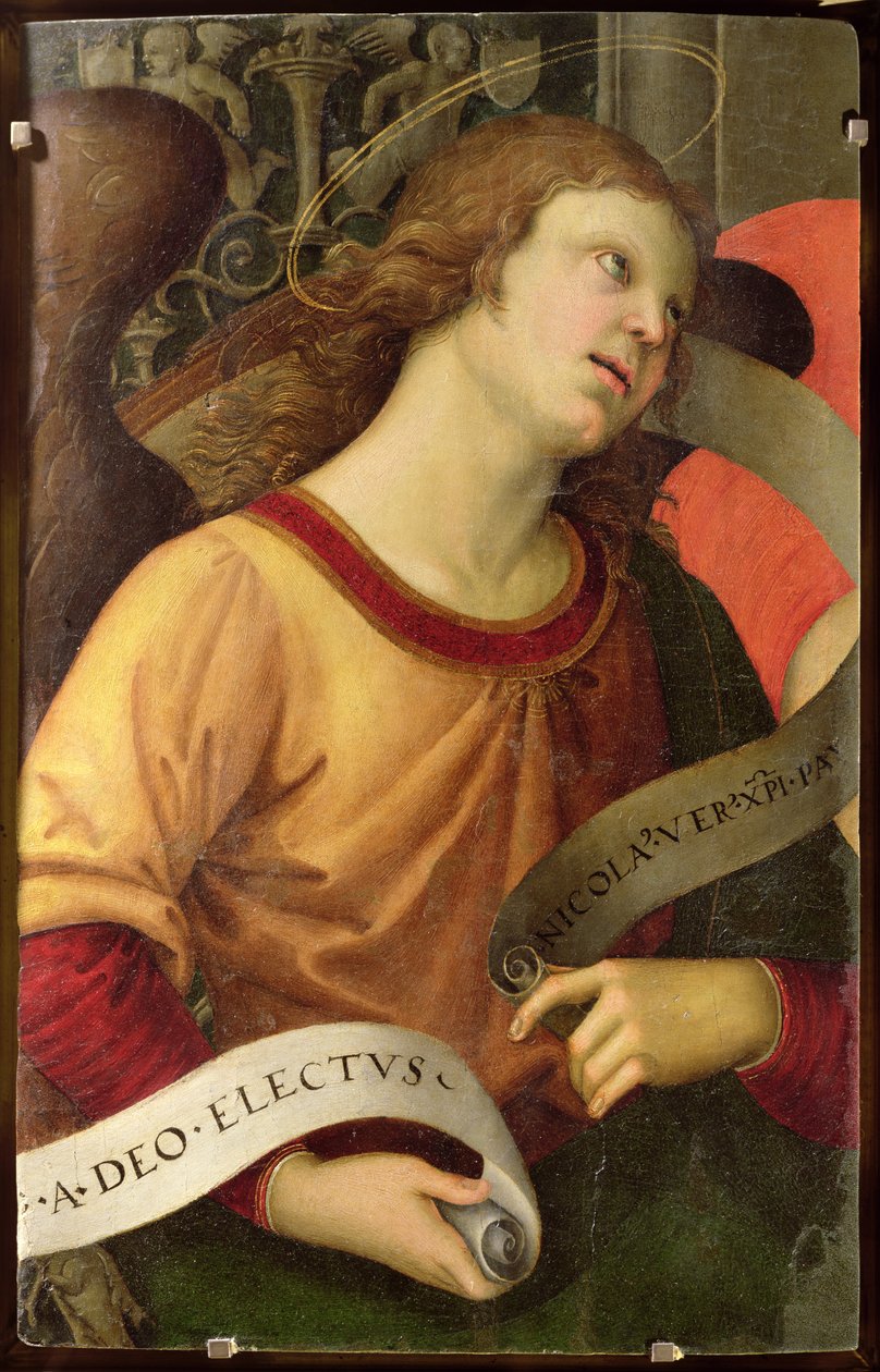 Engel, aus dem Polyptychon von St. Nikolaus von Tolentino von Raffaello Sanzio Raphael