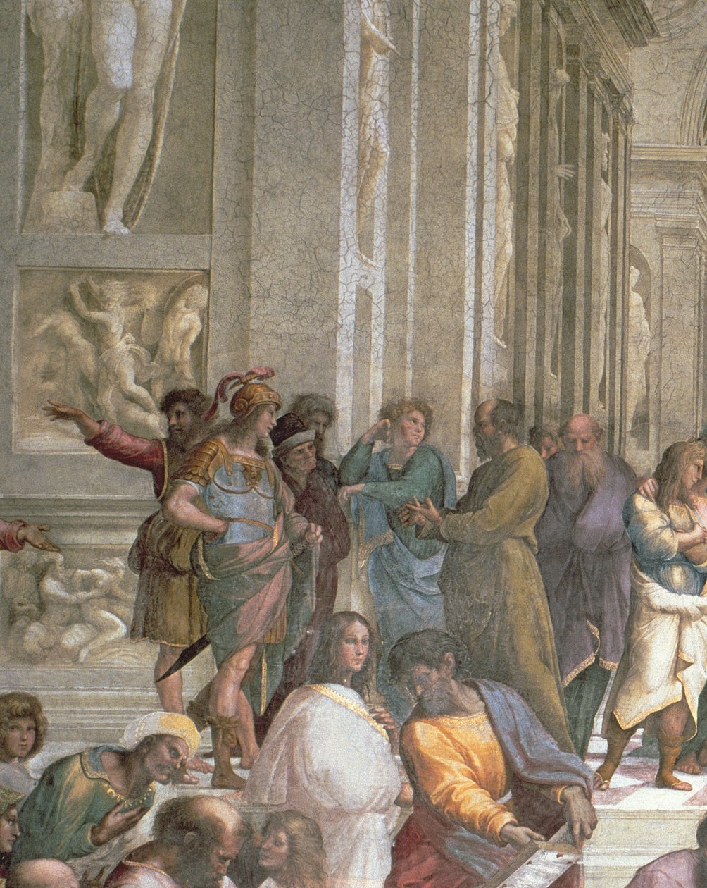 Die Schule von Athen, aus der Stanza della Segnatura, 1510-11 (Detail) von Raffaello Sanzio Raphael