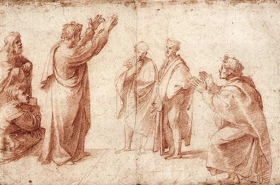 Studie für Paulus predigt in Athen von Raffaello Sanzio Raphael