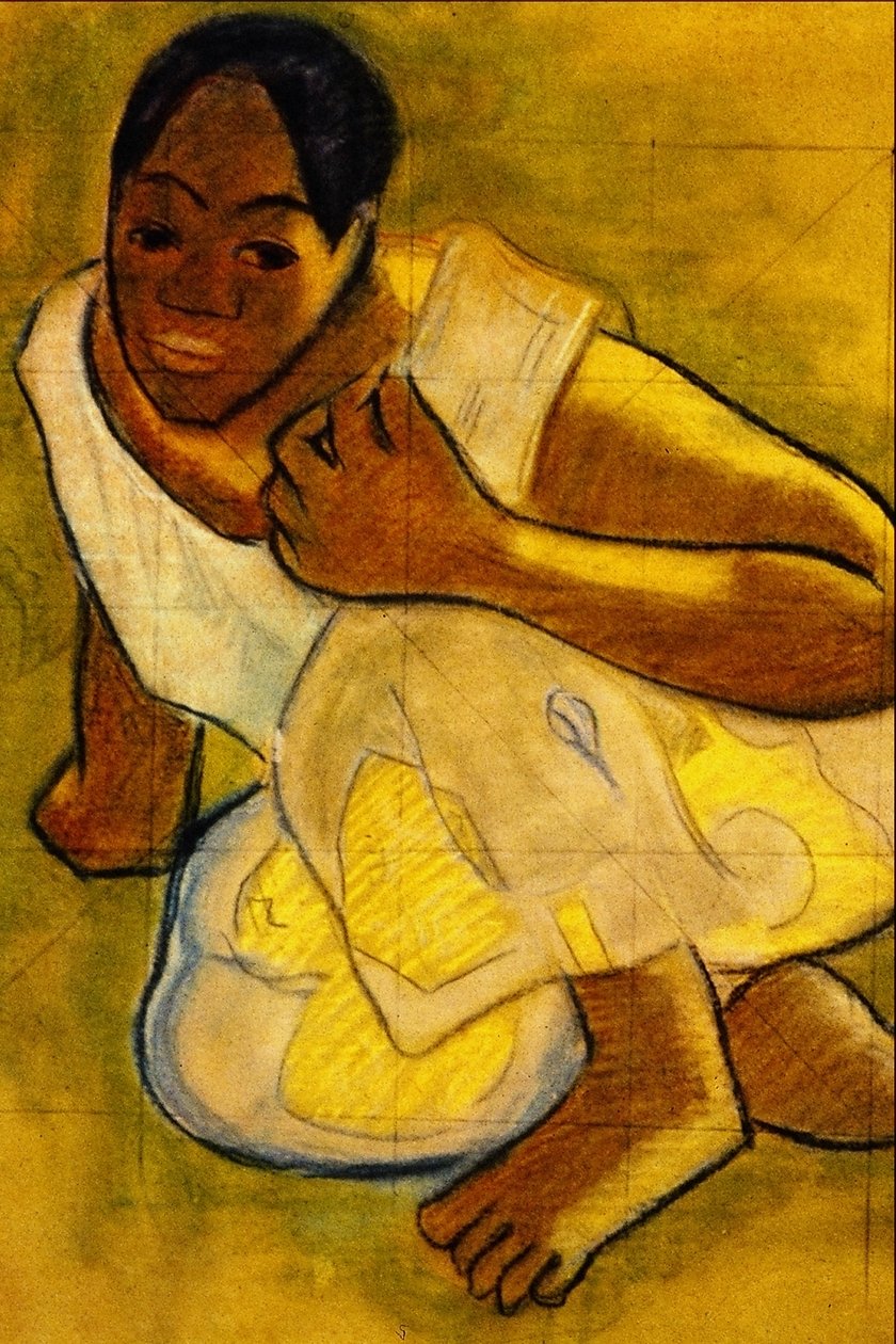 Kauerndes tahitianisches Mädchen von Paul Gauguin