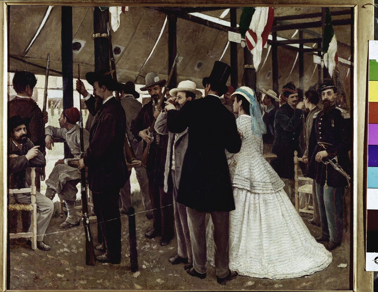 Patrioten schießen mit Gewehren von Raffaello Sernesi