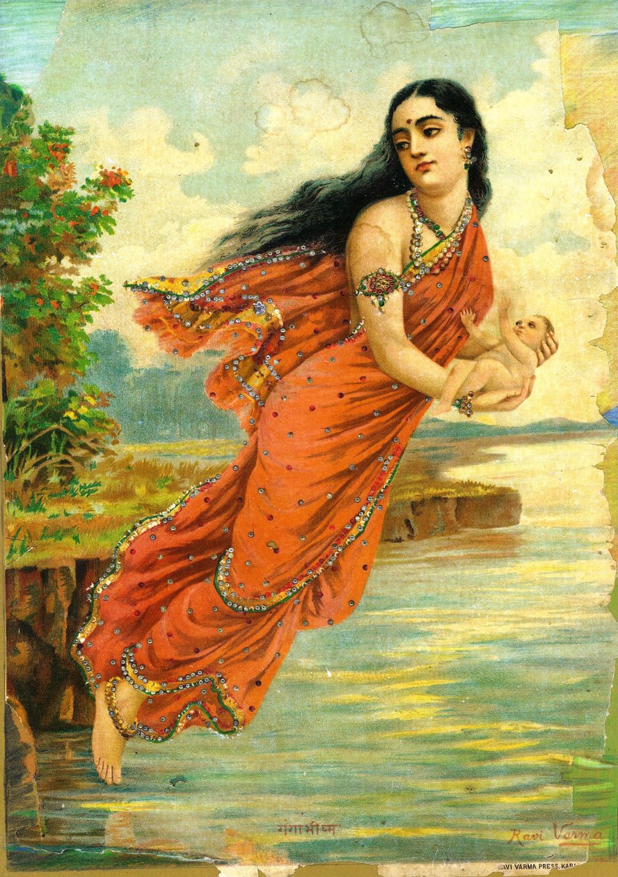 Ganga und Bhishma von Raja Ravi Varma