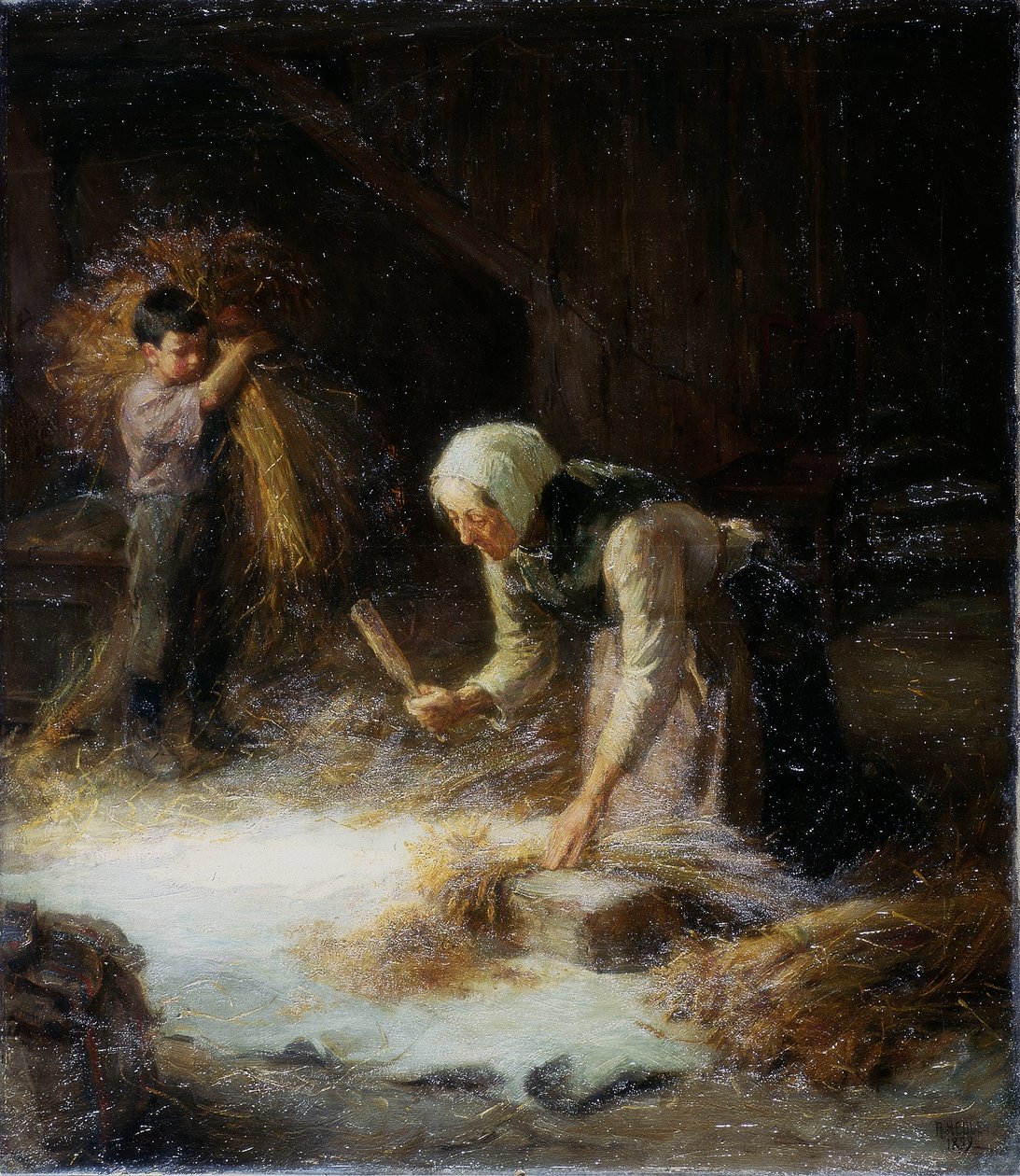 Das Dreschen der Nachlese, 1899 von Ralph Hedley