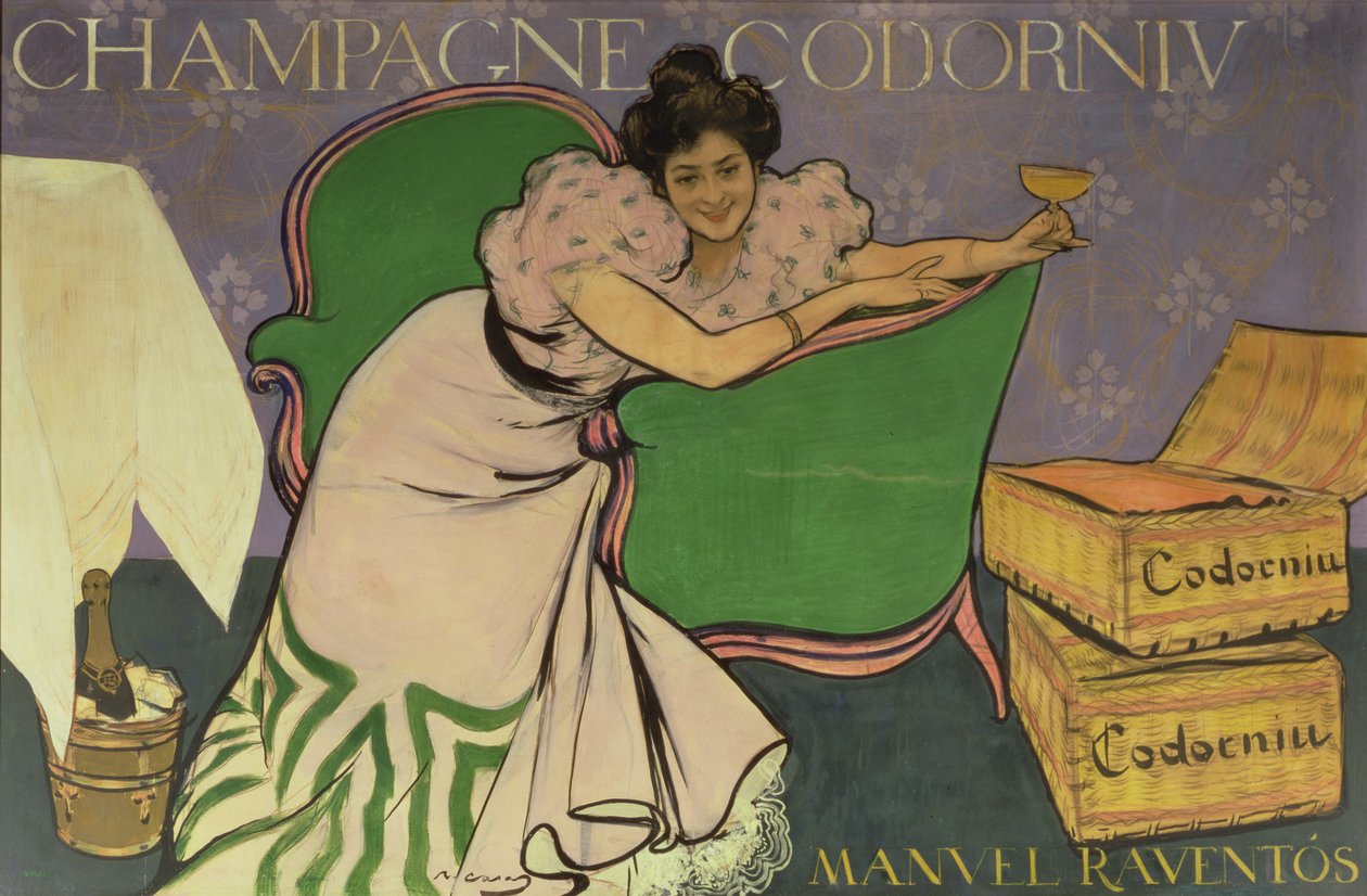 Plakat für Codorniu Champagner von Ramon Casas i Carbo