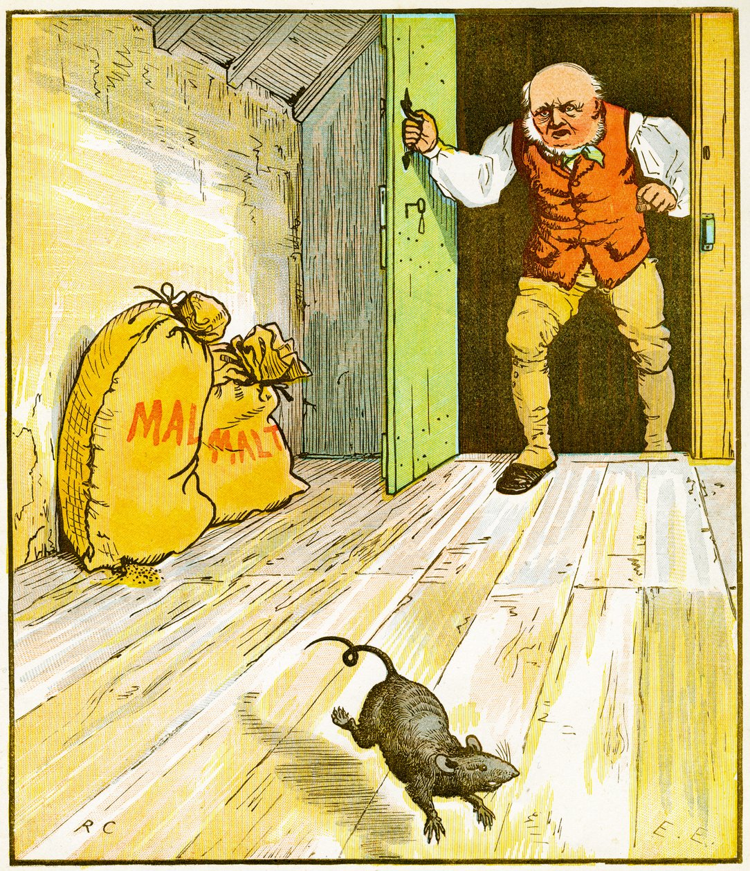 Das ist die Ratte, die das Malz fraß, das im Haus lag, das Jack baute (Illustration aus 