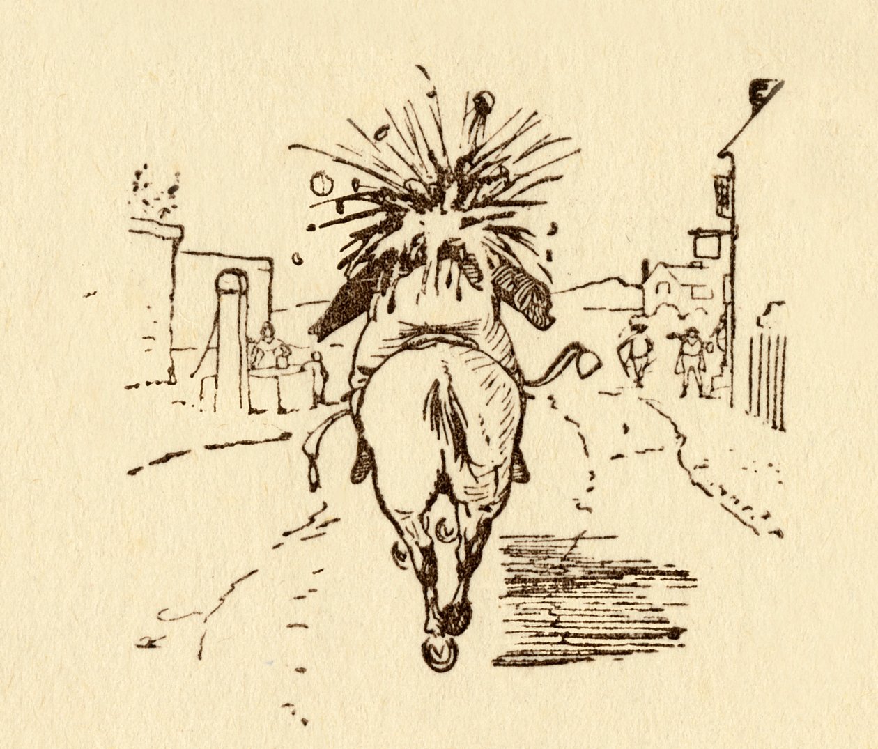 John Gilpins Weinflaschen explodieren, 1878, um 1918 von Randolph Caldecott