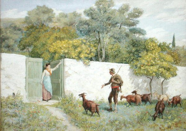 Szene in Montone - Der Ziegenhirte von Randolph Caldecott